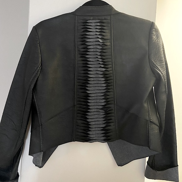 BCBGMAXAZRIA black faux letter jacket - Picture 4 of 5